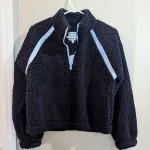 Hippie Rose Navy And Blue Sherpa Half Zip